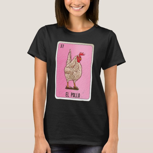 T-shirt El Pollo Cartes de Bingo de loterie mexicaine (Devant)