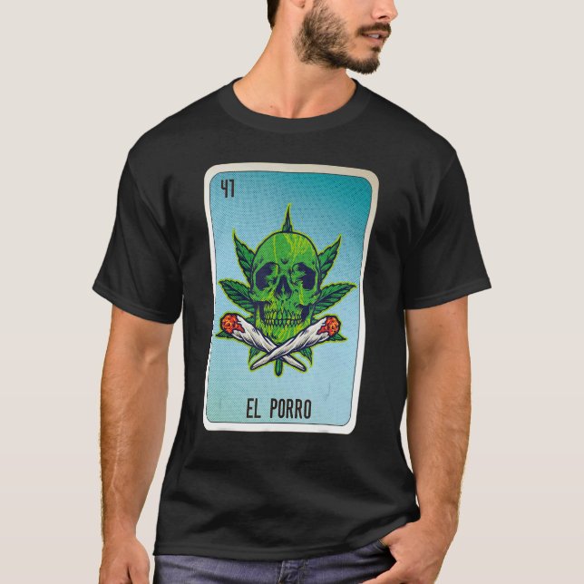 T-shirt El Porro Mexican Slang Lottery Bingo Cards (Devant)