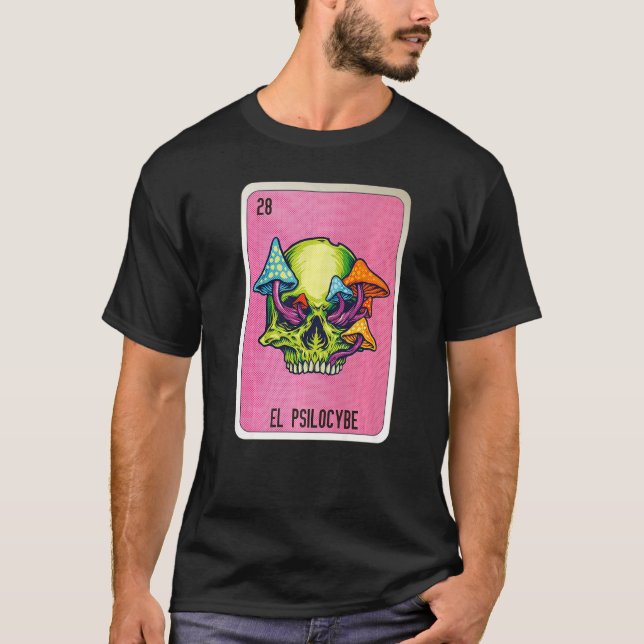 T-shirt El Psilocybe Mexican Slang Lottery Bingo Cards   (Devant)