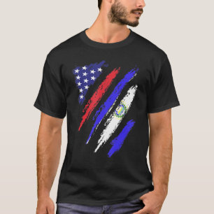 T-shirt El Salvador American Grosse Drapeau USA Patriot He