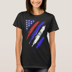 T-shirt El Salvador American Grosse Drapeau USA Patriot He