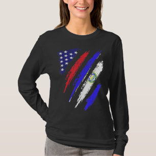 T-shirt El Salvador American Grosse Drapeau USA Patriot He