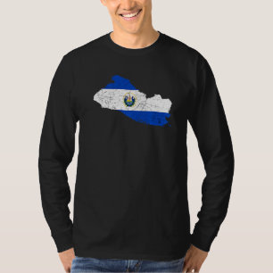 T-shirt El Salvador Carte Drapeau Racines Salvadoriennes P
