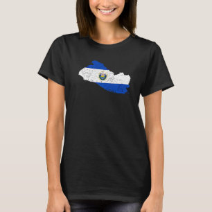 T-shirt El Salvador Carte Drapeau Racines Salvadoriennes P