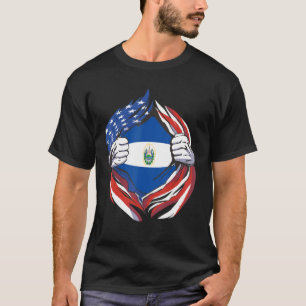 T-shirt El Salvador Drapeau Américain Fier De Mon Salvador