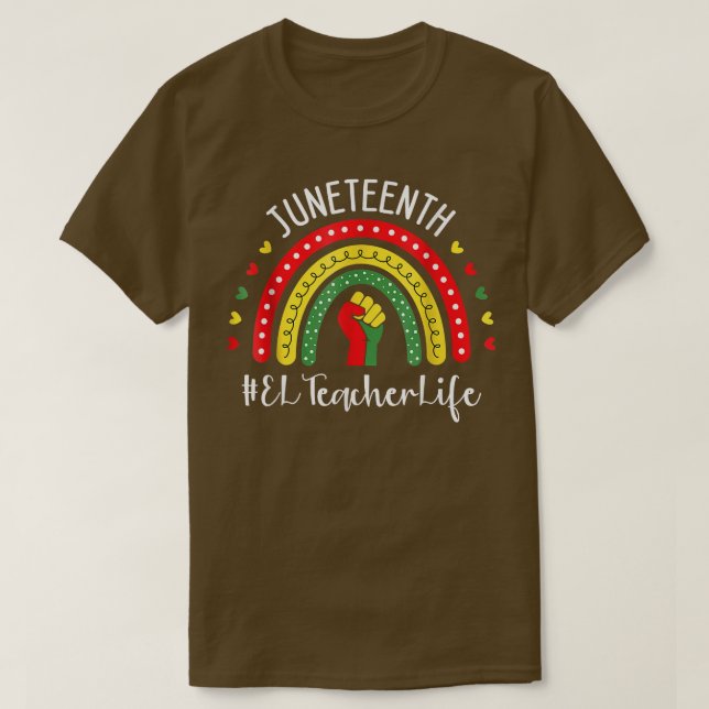 T-shirt El Teacher 18ème anniversaire de la liberté noire  (Design devant)