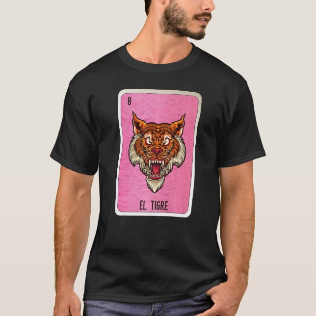 T-shirt El Tigre Mexican Lottery Mexico Loteria Cards (Devant)