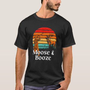 T-shirt Élan et alcool Cerf Chasse Chasseur d'élan buvant