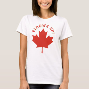T-shirt ELBOWS UP Canadian Red Maple Leaf Canada