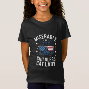 T-Shirt Élection 2024 Féministe Sans Enfant Dame au Chat V