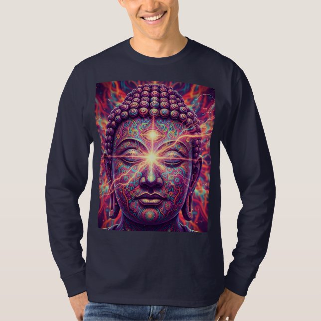 T-shirt Electric Chakra Buddha - Psychedelic Enlightenment (Devant)