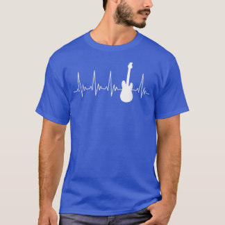 T-shirt Electric Guitar Heartbeat Music Design for Guitari