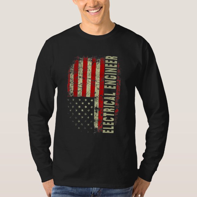 T-shirt Electrical Engineer 4th July US Flag Patriotic Eng (Devant)