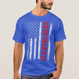 T-shirt ElectricianUSA Drapeau Lineman Electric Worker Rep