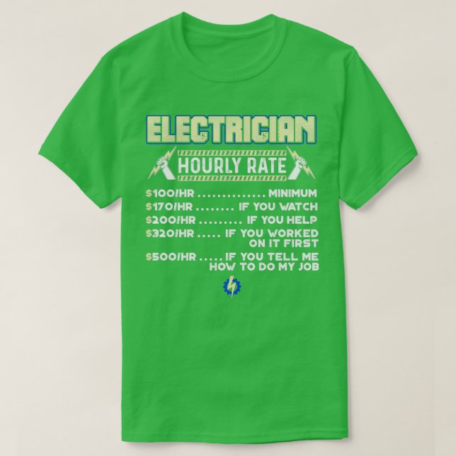 T-shirt électricien (60) (Design devant)