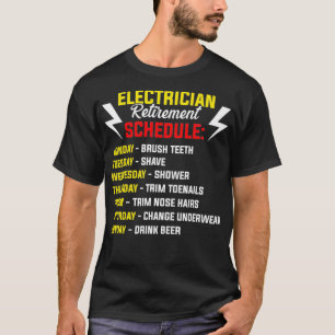 T-shirt Électricien à la retraite Planifier une retraite