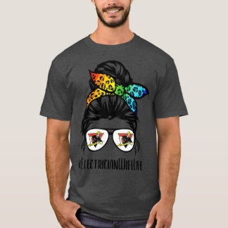 T-shirt Electricien Femme vie chaotique lunettes de cheveu