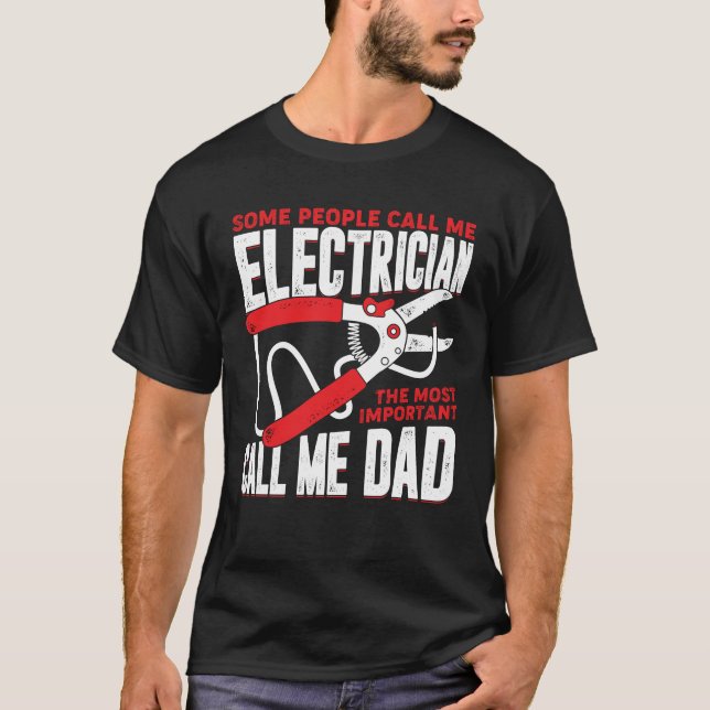 T-shirt Electricien Papa Père Cadeau (Devant)