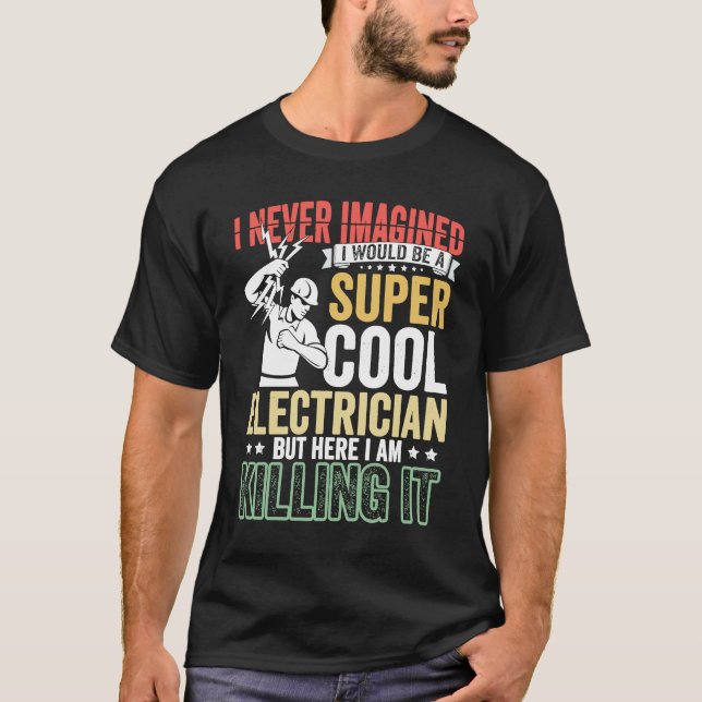 T-shirt Electricien Papa Vêtements Electrique Lin pour hom (Devant)