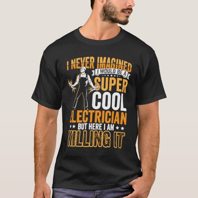 T-shirt Electricien Papa Vêtements Electrique Lin pour hom (Devant)