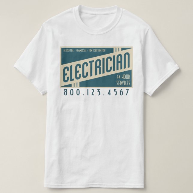 T-shirt électricien rétro (Design devant)