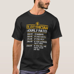 T-shirt Électricien Tarifs horaires Lineman Hommes Electri