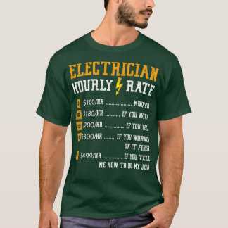 T-shirt Électricien Taux horaire Funny Electricien