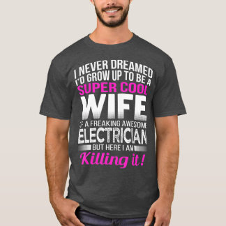 T-shirt Électriciens Femme Drôle Drôle Épouse Cadeau Épous