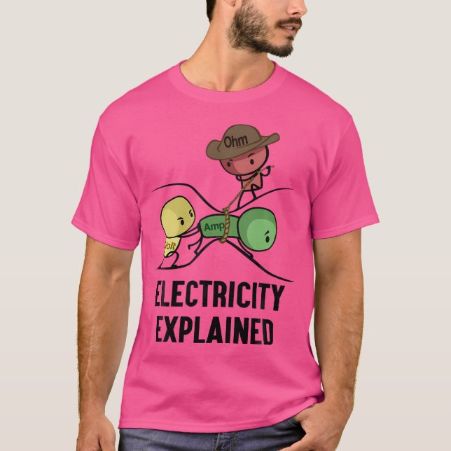 T-shirt Électricité Expliqué Physique Cadeau Nerd I enseig (Devant)