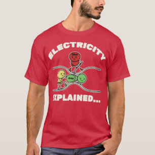 T-shirt Électricité Expliquée Illustration Vintage