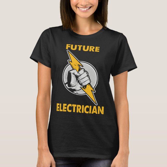 T-shirt Electricity lightning  Future Electrician (Devant)
