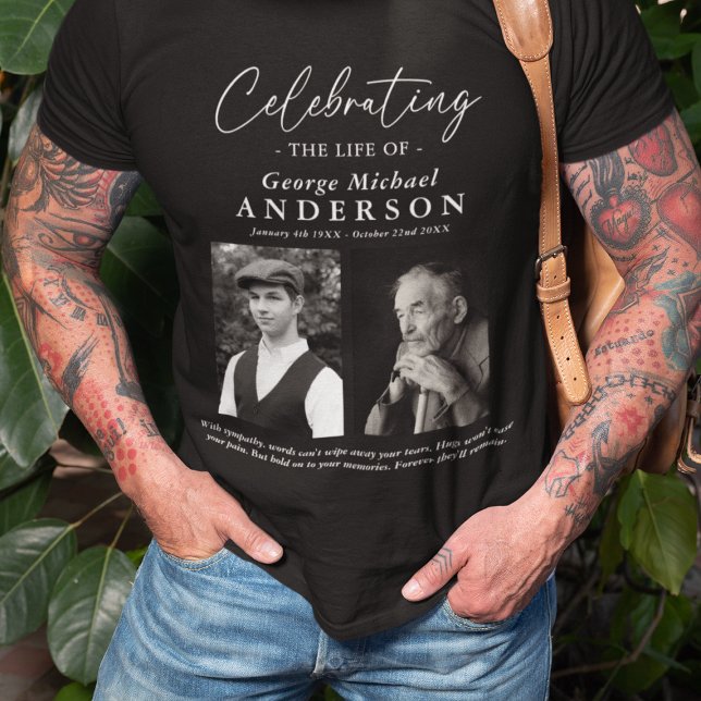 T-shirt Elegant 2 Photo 'Celebrating the Life' Hommage (Créateur téléchargé)