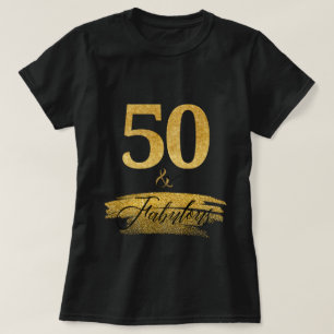 T-shirt Elégant 50 et Fabuleux en Or et Noir