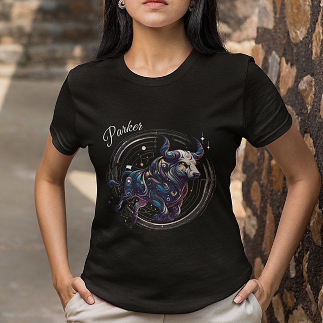 T-shirt Elégant aquarelle Taurus Zodiac personnalisé (Créateur téléchargé)