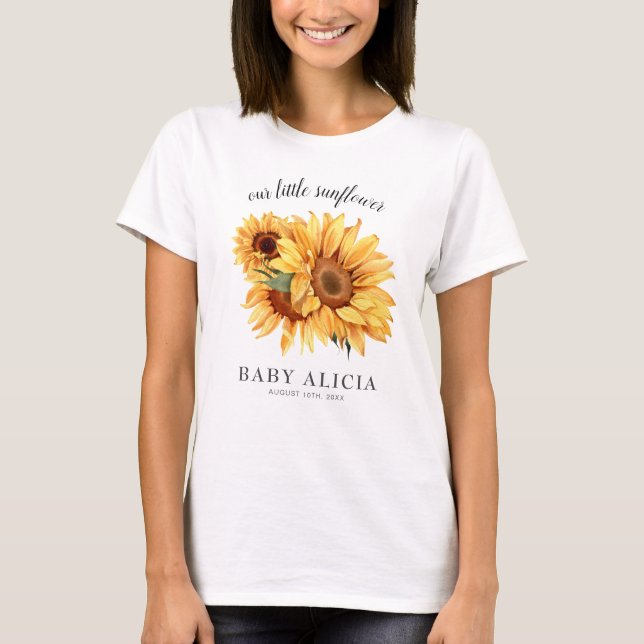 T-shirt Elégant Baby shower de tournesol de pays (Devant)