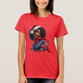 T-shirt Elegant Black Girl Christmas Tee — MaMuse Holiday 
