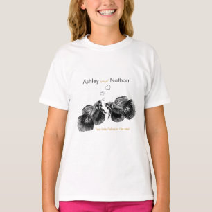 T-shirt Elégant Black Gold Watercolor Mariage de poisson