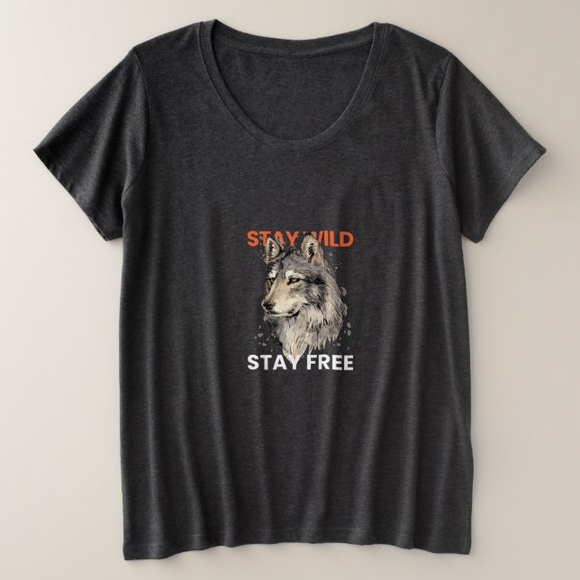 T-shirt élégant Black Half Fox - tendance (Design devant)