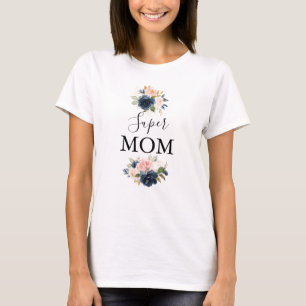 T-shirt Elégant bleu bleu bleu rose bleu bleu bleu floral 
