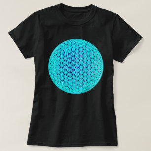 T-shirt Élégant bleu néon fleur turquoise de vie