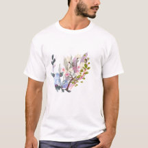 T-Shirt Elegant Botanical Flower & Leaf Art 