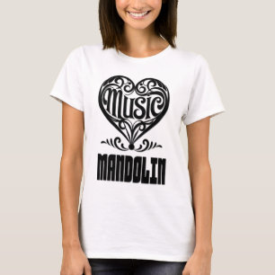 T-shirt Elégant Coeur défilé pour les amateurs de mandolin