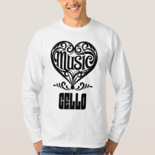 T-shirt Elégant Coeur défilé pour les amateurs de violonce