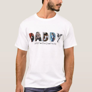 T-shirt Élégant Collage photo DADDY 5 Fête des pères joyeu