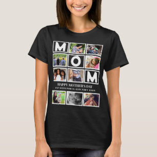 T-shirt Elégant Custom Happy Mothers Day 9 Photo Collage