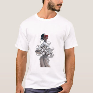 T-shirt Elegant Cyborg in White Futurisistic Fashion