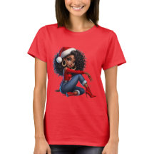 T-shirt élégant de Noël pour fille noire — MaMuse