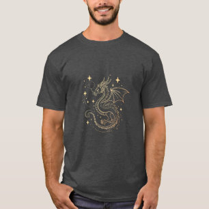 T-shirt Elégant Dragon avec Stars Design - Myst Minimalist