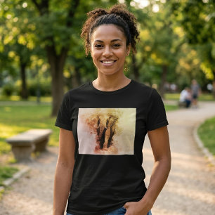 T-shirt Élégant Éléphant d'Afrique Mâle Marchant Aquarelle