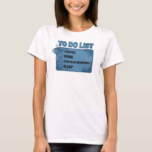 T-shirt Élégant et stylé BLEU CAFÉ TRAVAIL CRIME VÉRITABLE